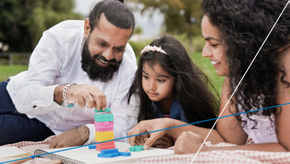 Family at a picnic